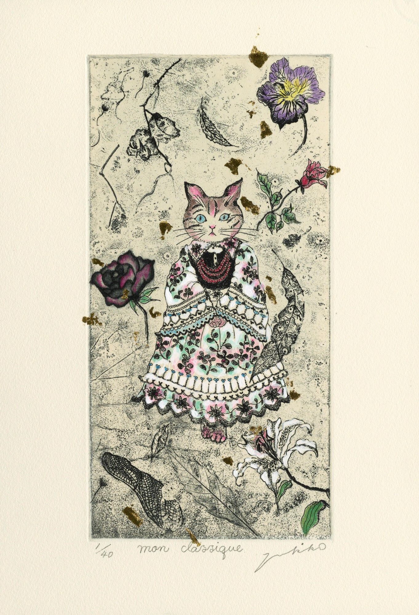 中村由起子 版画作品 「mon classique」私のクラシック（シート販売 